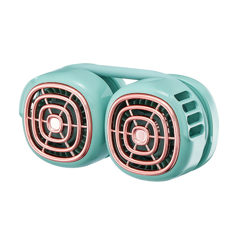 Outdoor Travel Sports Electric Fan Lazy Portable Hanging Neck Folding Charging Fan