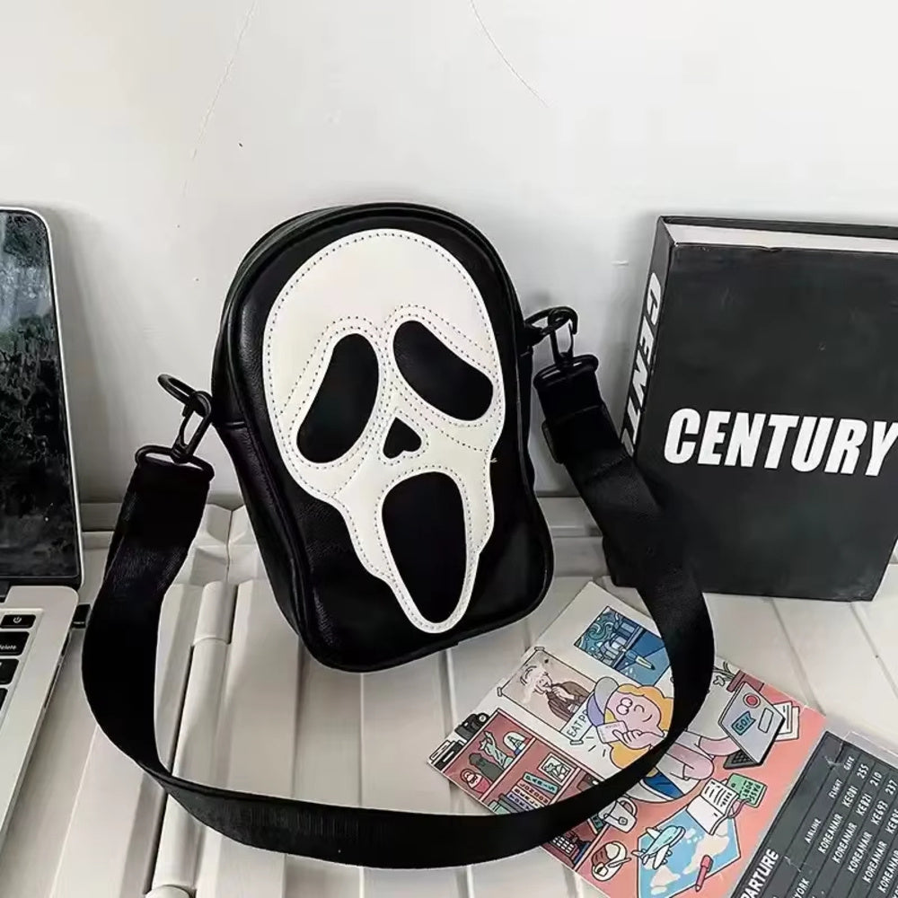 Vintage Shoulder Bag Halloween Funny Lovely Devil Ghost Bag Ladies Bags Leather Zip Purse PU Handbags Women Crossbody Bags