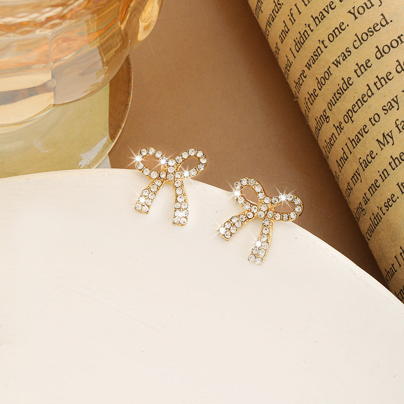 S925 Exquisite Women's Simple Full Diamond Cross Stud Earrings