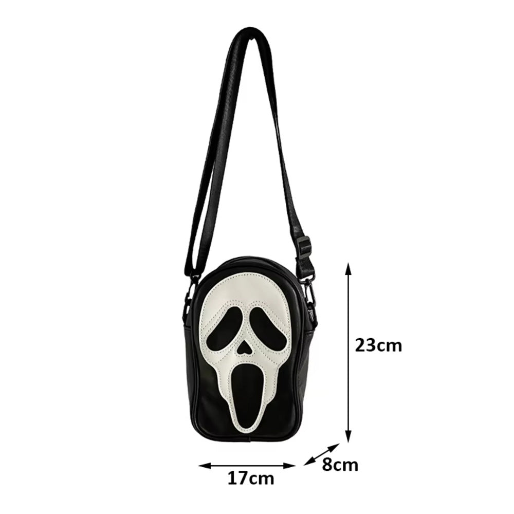 Vintage Shoulder Bag Halloween Funny Lovely Devil Ghost Bag Ladies Bags Leather Zip Purse PU Handbags Women Crossbody Bags