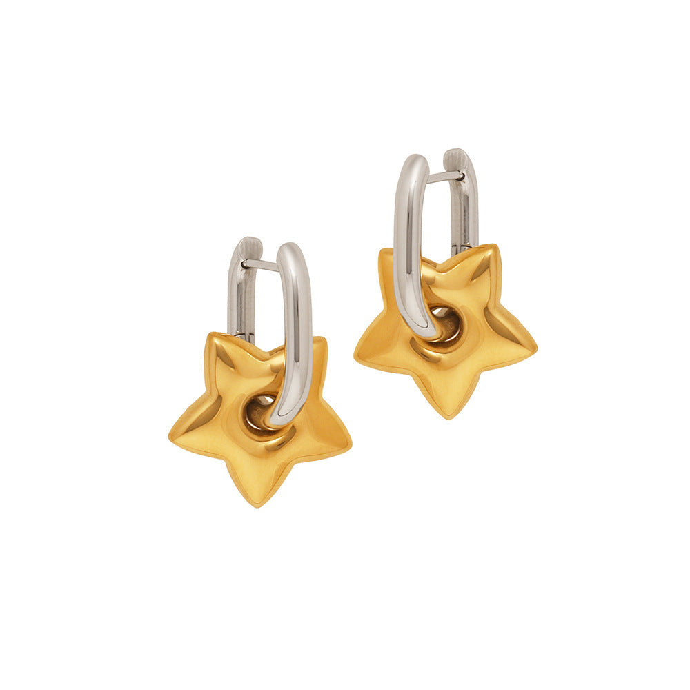 Titanium Steel French Contrast Color Women's Earrings