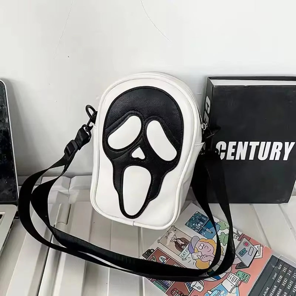 Vintage Shoulder Bag Halloween Funny Lovely Devil Ghost Bag Ladies Bags Leather Zip Purse PU Handbags Women Crossbody Bags