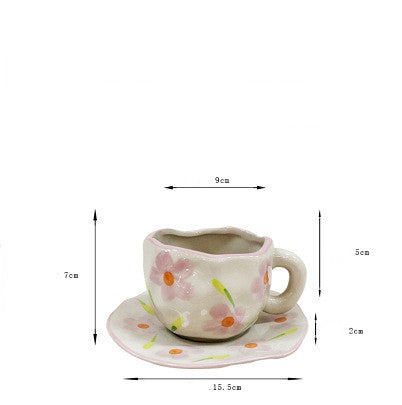 Retro Young Girl Heart Hand Pinch Coffee Set