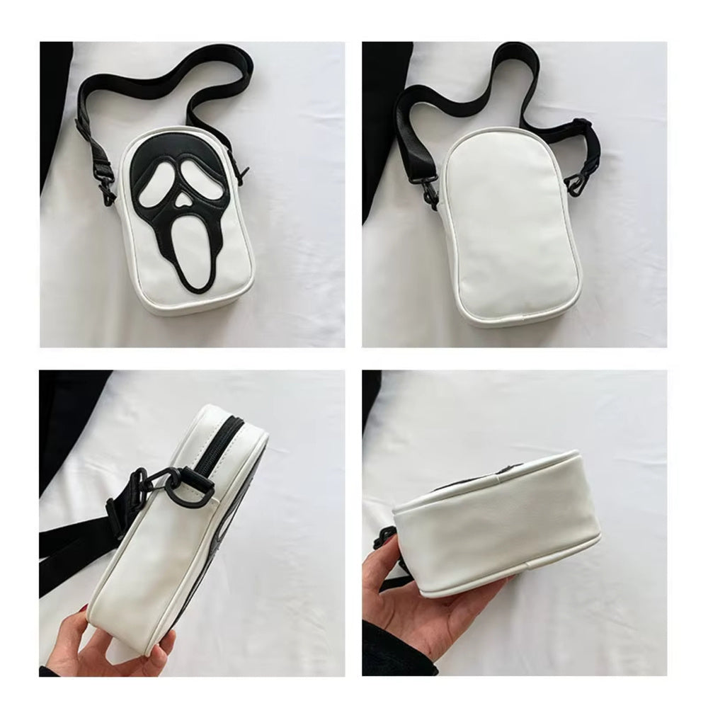 Vintage Shoulder Bag Halloween Funny Lovely Devil Ghost Bag Ladies Bags Leather Zip Purse PU Handbags Women Crossbody Bags