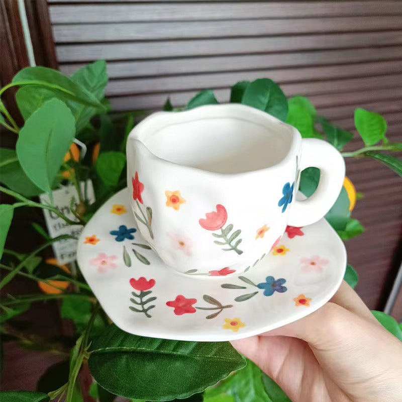 Retro Young Girl Heart Hand Pinch Coffee Set