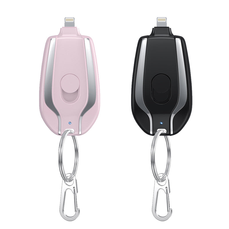 Mini Power Emergency Pod Keychain Charger With Type-C Ultra-Compact Mini Battery Pack Fast Charging Backup Power Bank 1500mAh