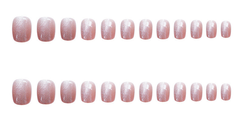 Peach Crystal Hand-worn Fake Nail Tip Nail Stickers Stickers Finished Product Nail Tip